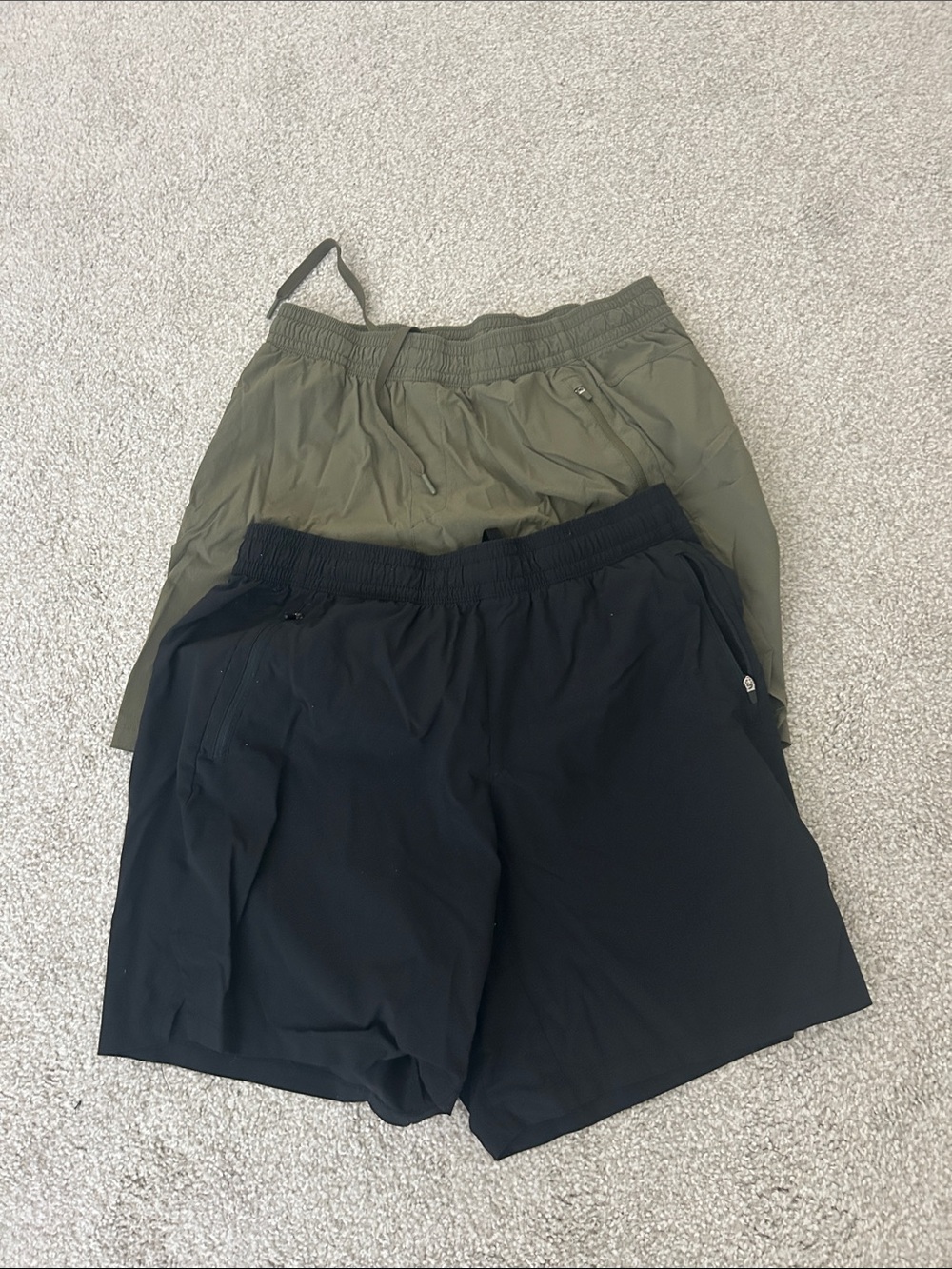 All in Motion 2 Pairs Gym Shorts - black green M